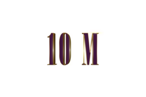 10 million subscribers celebration greeting Number with luxury design png