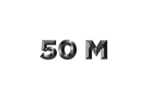 50 million subscribers celebration greeting Number with elegant design png