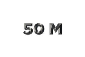 50 millón suscriptores celebracion saludo número con elegante diseño png