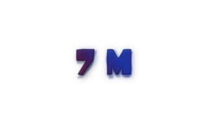 7 million subscribers celebration greeting Number with ink design png