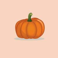 flat vector design, illustration of fresh pumpkin fruit