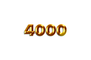 4000 iscritti celebrazione saluto numero con d'oro design png