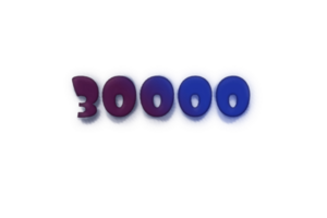 30000 suscriptores celebracion saludo número con tinta diseño png