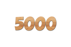 5000 abonnees viering groet aantal met eik hout ontwerp png