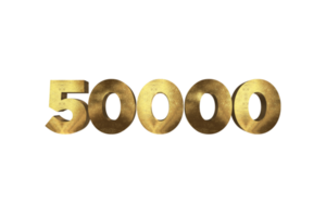 50000 abonnees viering groet aantal met gouden ontwerp png