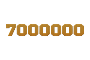 7000000 subscribers celebration greeting Number with embroidery design png