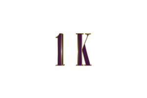 1 k subscribers celebration greeting Number with luxury design png