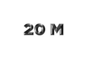 20 million subscribers celebration greeting Number with elegant design png