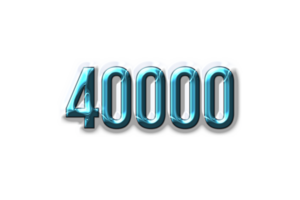 40000 subscribers celebration greeting Number with plastic design png