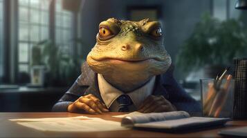 mudskipper advertising executive, digital art illustration, photo