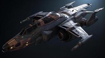 assault fighter spacecraft, digital art illustration, photo