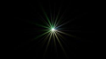 Loop multicolored star optical flares shine rotation video