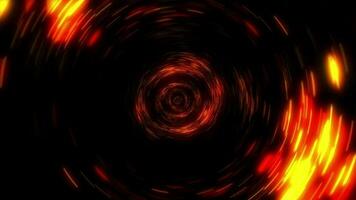 abstrato ciclo bagunçado brilho laranja luz espiral vórtice túnel video