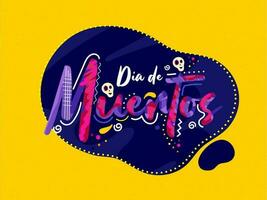 Creative text of Dia De Muertos with skulls on abstract background can be used as banner or poster design. vector