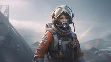 sky knight soldier, digital art illustration, photo