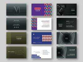 Set Of Modern Business Card Template In Front And Back Side. vector