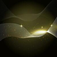 Abstract Wave Lines Motion Background With Glare Effect. vector