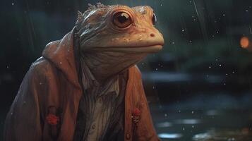 scatterbrained whiny experienced toad, digital art illustration, photo