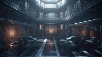 alien jailhouse, digital art illustration, photo