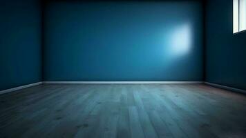 blå rengöra delare och trä- golv med nyfiket ljus lysa skarpt. kreativ resurs, video animering