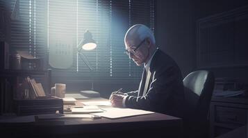 businessman working, digital art illustration, photo