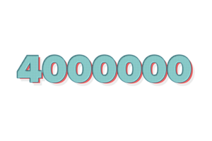 4000000 subscribers celebration greeting Number with unique design png