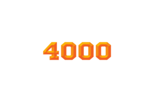 4000 iscritti celebrazione saluto numero con sbalzato design png