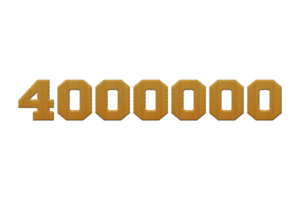 4000000 subscribers celebration greeting Number with embroidery design png