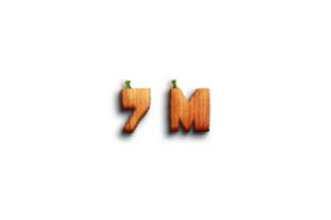 7 million subscribers celebration greeting Number with pumpkin design png