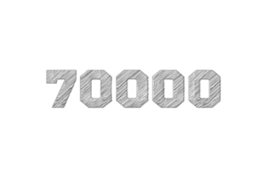 70000 subscribers celebration greeting Number with pencil sketch design png