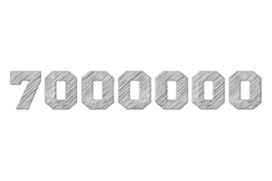 7000000 subscribers celebration greeting Number with pencil sketch design png