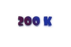 200 million subscribers celebration greeting Number with ink design png