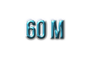 60 million subscribers celebration greeting Number with plastic design png