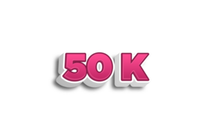 50 miljon prenumeranter firande hälsning siffra med rosa 3d design png