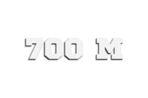 700 million subscribers celebration greeting Number with 3d paper design png