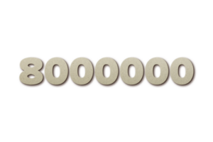 8000000 subscribers celebration greeting Number card board 2 with design png