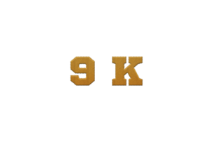 9 k subscribers celebration greeting Number with embroidery design png