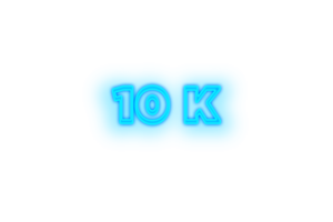 10 k subscribers celebration greeting Number with glow design png