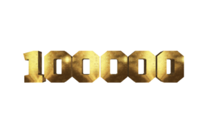 100000 subscribers celebration greeting Number with glow design png