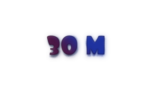 30 million subscribers celebration greeting Number with ink design png