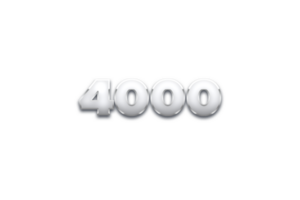 4000 iscritti celebrazione saluto numero con metallo design png