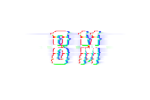 8 million subscribers celebration greeting Number with glitch design png
