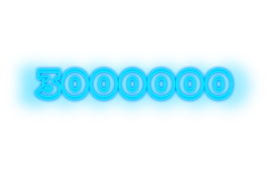 3000000 subscribers celebration greeting Number with glow design png