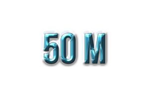 50 million subscribers celebration greeting Number with plastic design png