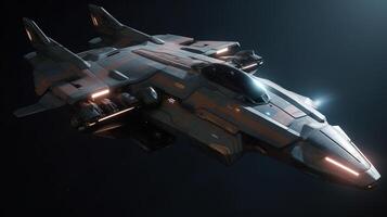 assault fighter spacecraft, digital art illustration, photo