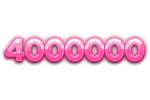 4000000 prenumeranter firande hälsning siffra med rosa design png