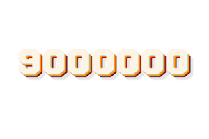 9000000 subscribers celebration greeting Number with retro 2 design png