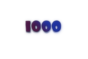 1000 subscribers celebration greeting Number with ink design png