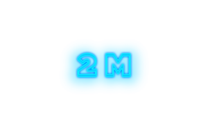 2 million subscribers celebration greeting Number with glow design png