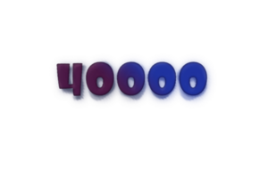 40000 subscribers celebration greeting Number with ink design png